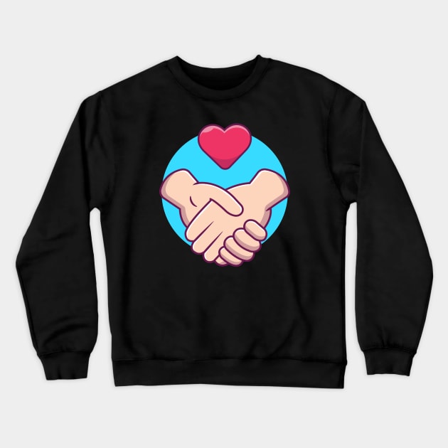 Holding hands with heart cartoon Crewneck Sweatshirt by Catalyst Labs